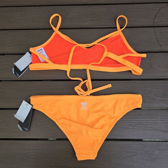 TYR Women's Mix & Match Orange/multicolor Bikini Set Size L (10/12) New - Picture 3 of 8